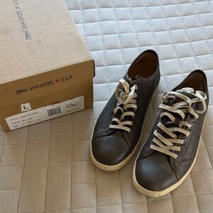 John Varvatos Men’s Charcoal Leather Sneakers